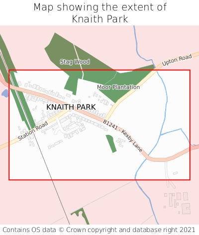 Map showing extent of Knaith Park as bounding box