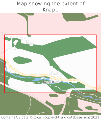 Map showing extent of Knapp as bounding box