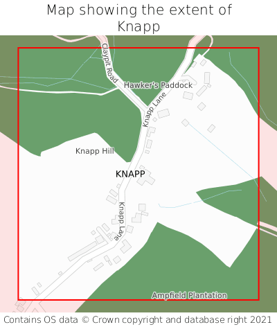 Map showing extent of Knapp as bounding box