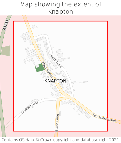 Map showing extent of Knapton as bounding box