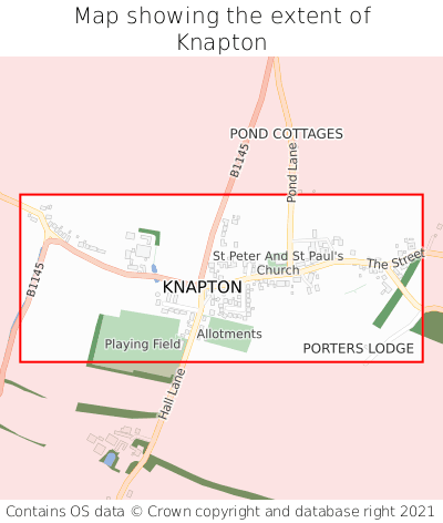 Map showing extent of Knapton as bounding box