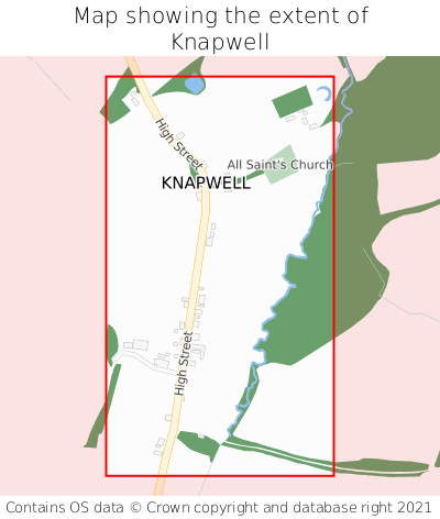 Map showing extent of Knapwell as bounding box