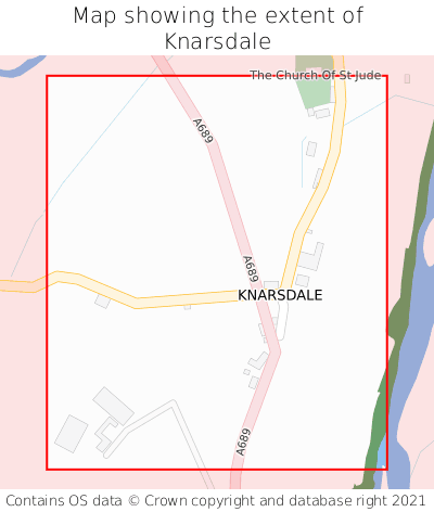Map showing extent of Knarsdale as bounding box