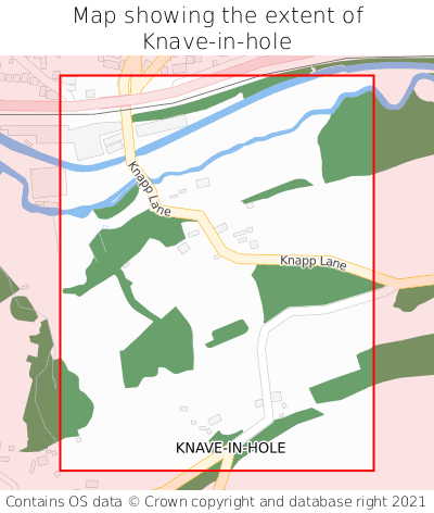 Map showing extent of Knave-in-hole as bounding box