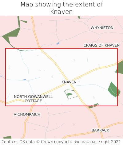 Map showing extent of Knaven as bounding box