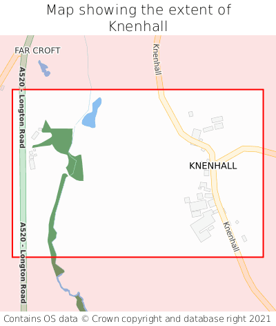 Map showing extent of Knenhall as bounding box