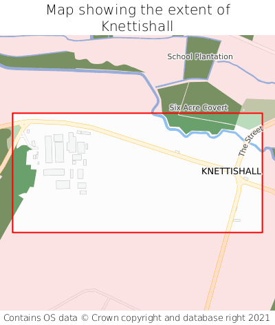 Map showing extent of Knettishall as bounding box