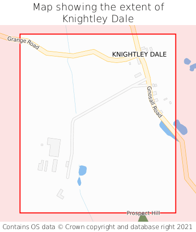 Map showing extent of Knightley Dale as bounding box