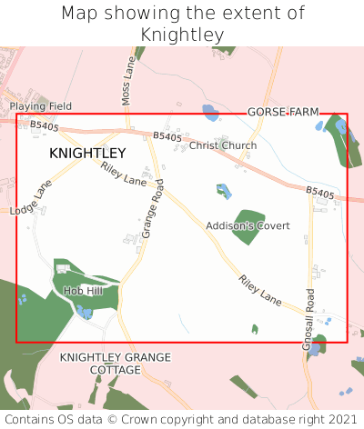 Map showing extent of Knightley as bounding box