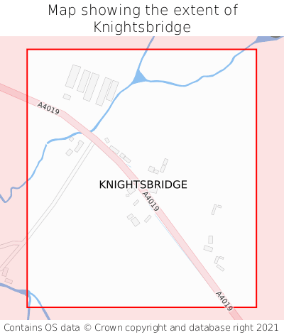 Map showing extent of Knightsbridge as bounding box