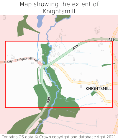 Map showing extent of Knightsmill as bounding box