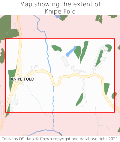 Map showing extent of Knipe Fold as bounding box