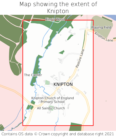 Map showing extent of Knipton as bounding box