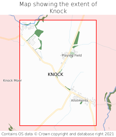 Map showing extent of Knock as bounding box