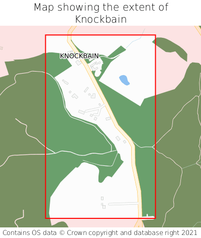 Map showing extent of Knockbain as bounding box