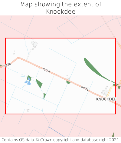 Map showing extent of Knockdee as bounding box
