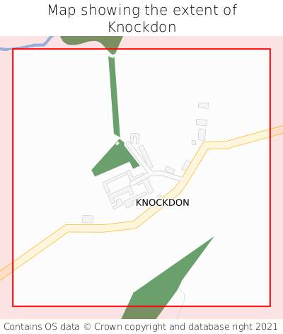 Map showing extent of Knockdon as bounding box