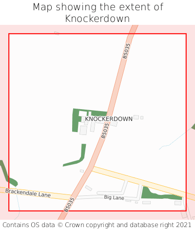 Map showing extent of Knockerdown as bounding box
