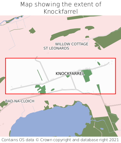 Map showing extent of Knockfarrel as bounding box