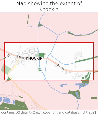 Map showing extent of Knockin as bounding box