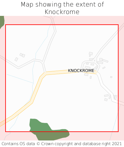 Map showing extent of Knockrome as bounding box