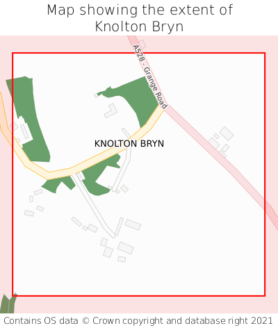 Map showing extent of Knolton Bryn as bounding box