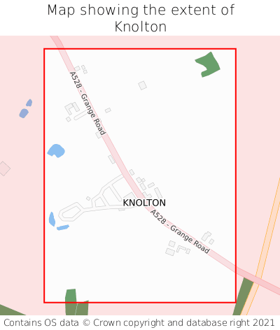 Map showing extent of Knolton as bounding box