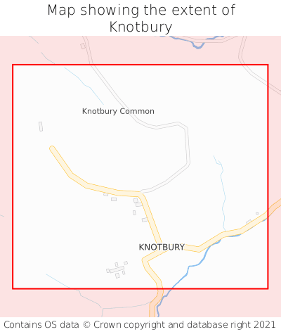 Map showing extent of Knotbury as bounding box