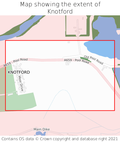 Map showing extent of Knotford as bounding box