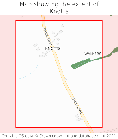 Map showing extent of Knotts as bounding box