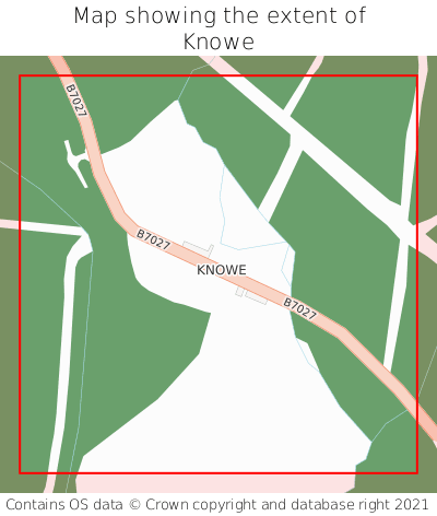 Map showing extent of Knowe as bounding box