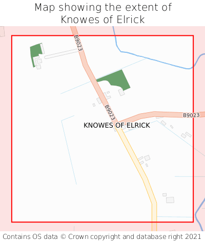 Map showing extent of Knowes of Elrick as bounding box