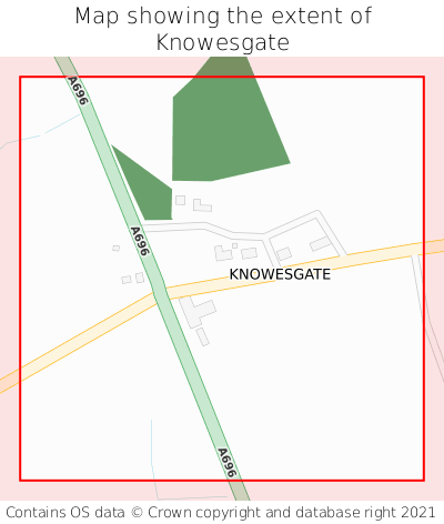 Map showing extent of Knowesgate as bounding box