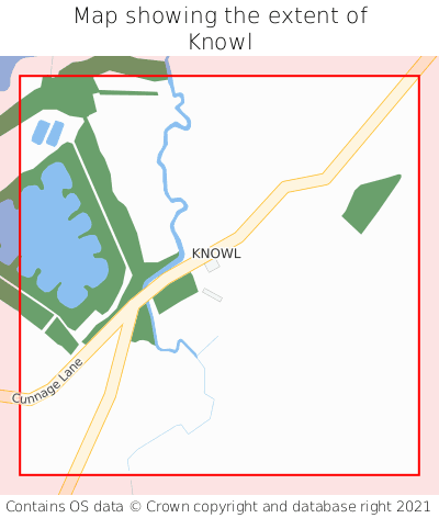 Map showing extent of Knowl as bounding box