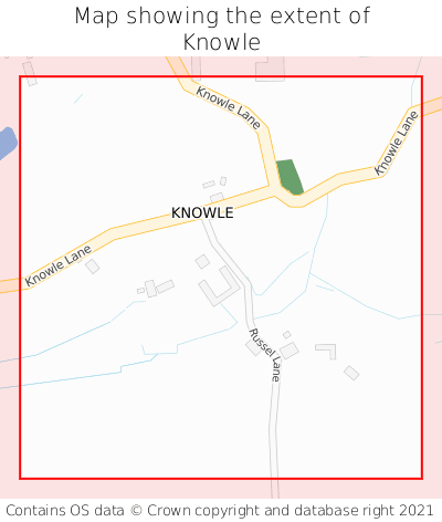 Map showing extent of Knowle as bounding box