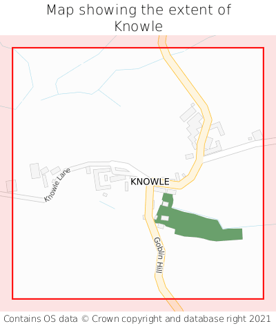 Map showing extent of Knowle as bounding box