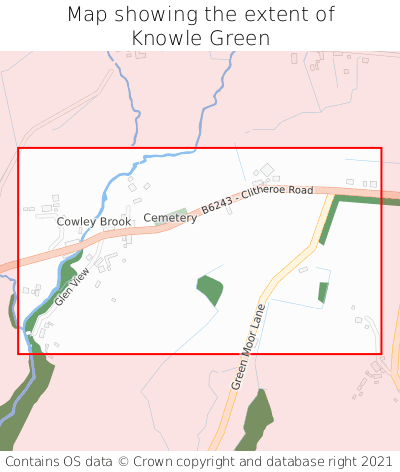 Map showing extent of Knowle Green as bounding box