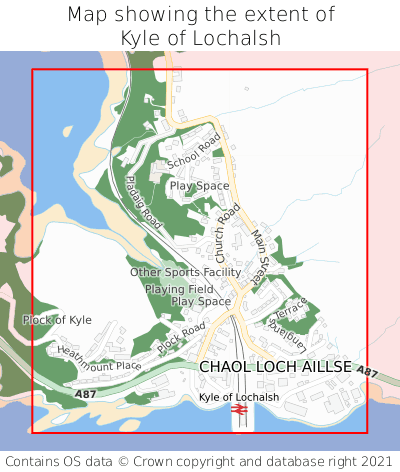 Map showing extent of Kyle of Lochalsh as bounding box