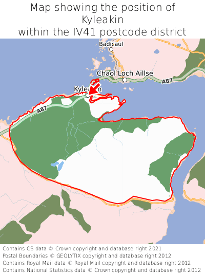 Map showing location of Kyleakin within IV41