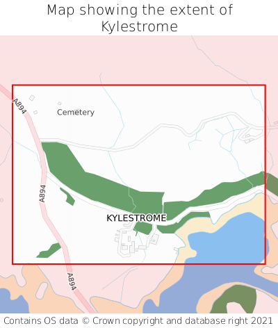 Map showing extent of Kylestrome as bounding box