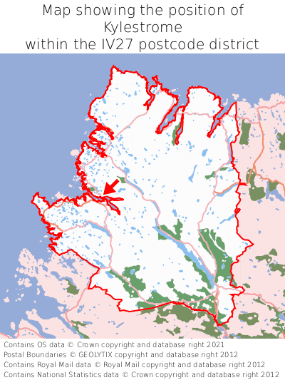 Map showing location of Kylestrome within IV27