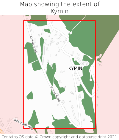 Map showing extent of Kymin as bounding box