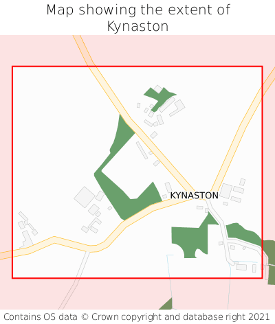 Map showing extent of Kynaston as bounding box