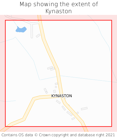 Map showing extent of Kynaston as bounding box
