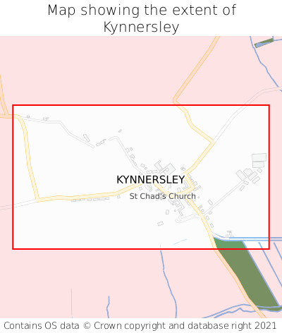 Map showing extent of Kynnersley as bounding box