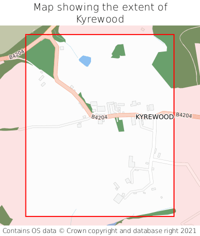 Map showing extent of Kyrewood as bounding box