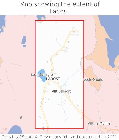 Map showing extent of Labost as bounding box