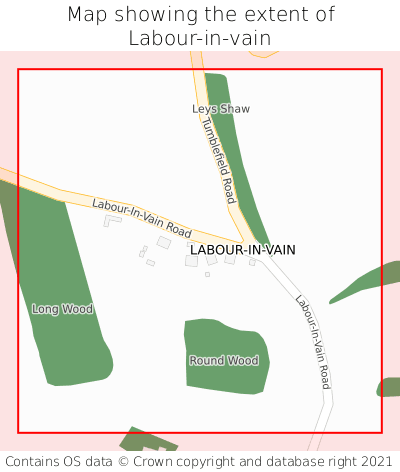 Map showing extent of Labour-in-vain as bounding box