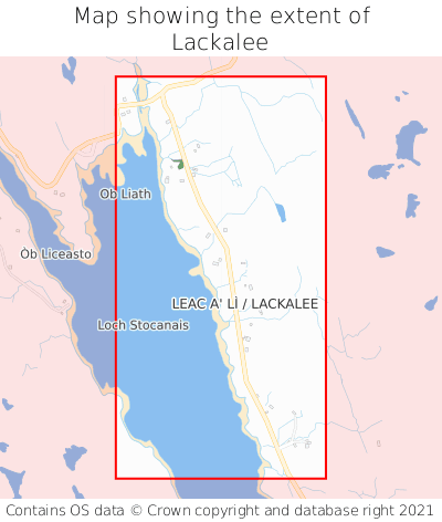 Map showing extent of Lackalee as bounding box