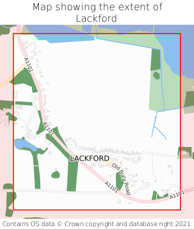 Map showing extent of Lackford as bounding box